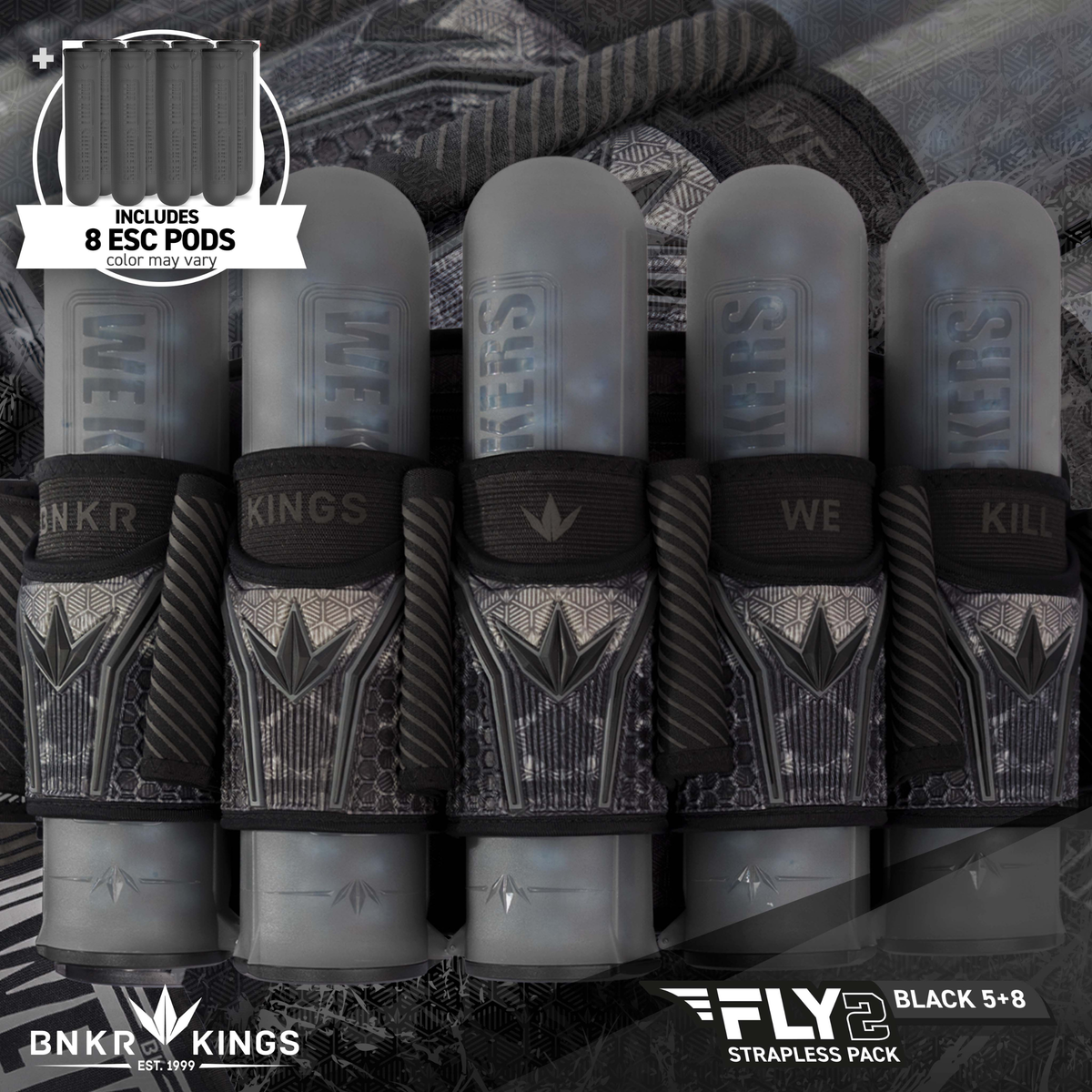 Bunkerkings Fly2 Pack 5+8 - Black Skull (Incl. 8 ESC Pods)