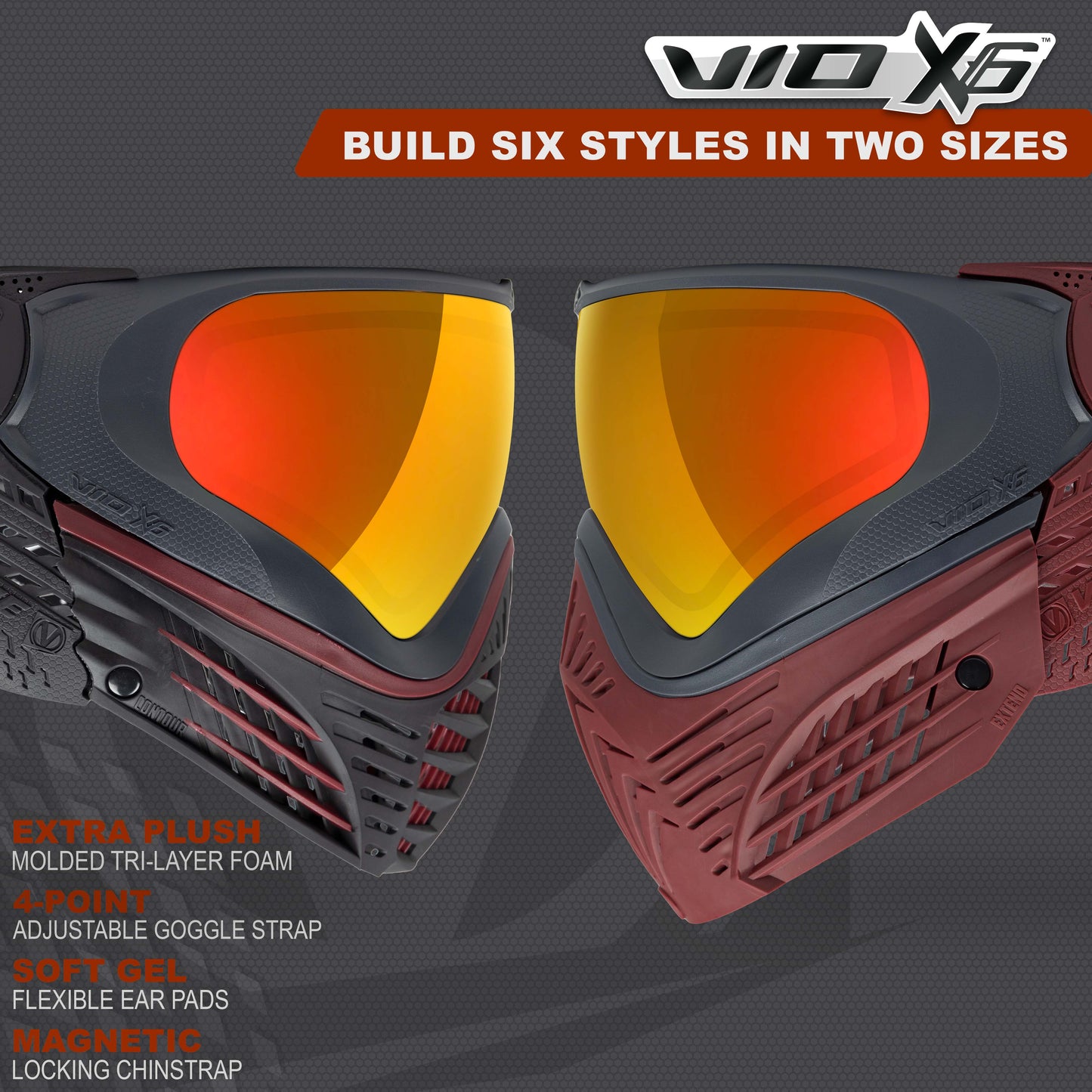 PRE-ORDER - Virtue VIO X6 Goggle - Red Fire